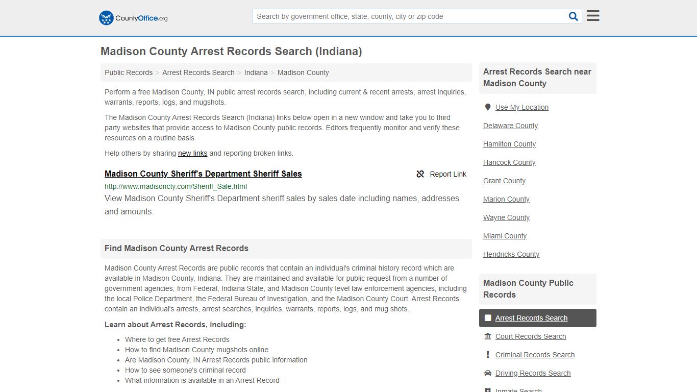 Arrest Records Search - Madison County, IN (Arrests ...